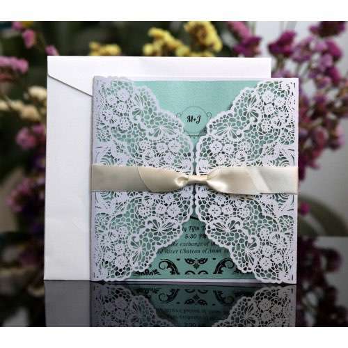 Beautiful Marriage Invitation Card With Envelope Laser Cut Paper Business Invitation 